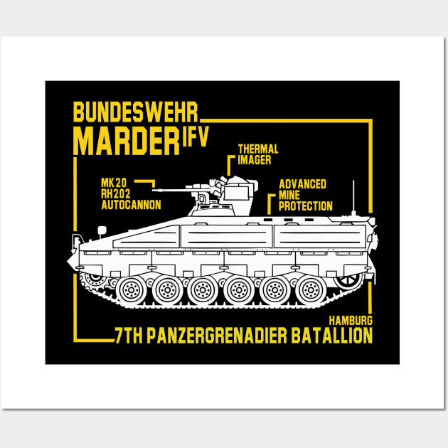 Bundeswehr Marder IFV Panzergrenadier Tank Wall Art by Cholzar